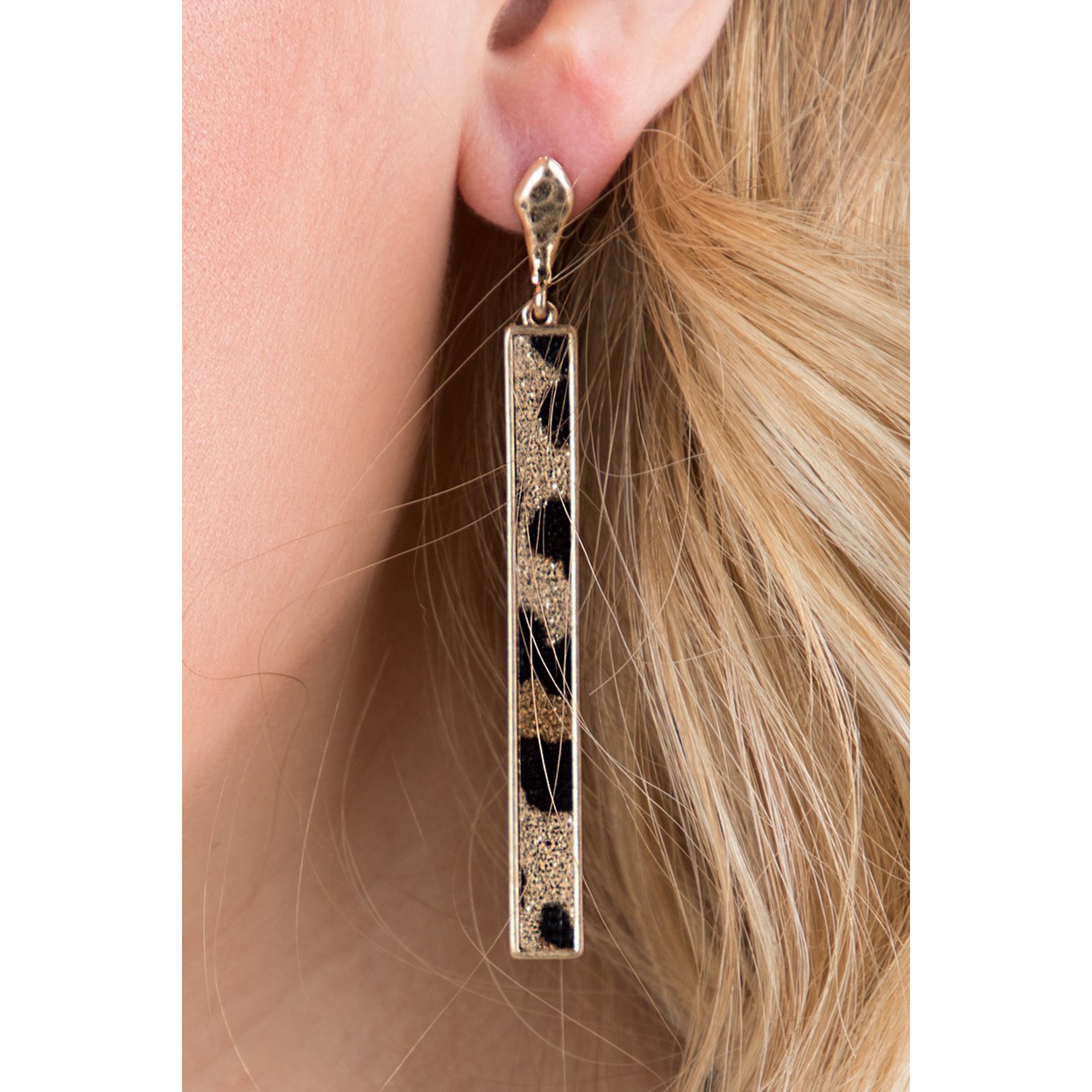 Earrings | Leopard fur | Brown-Black | Animal print